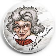Kovová magnetka s ilustráciou skladateľa Kovová magnetka s ilustráciou skladateľa