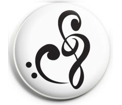 Odznak- Srdiečko 1- husľový a basový kľúč