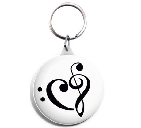 Kľúčenka- Srdiečko 1 (husľový a basový kľúč)