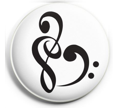 Odznak- Srdiečko 2 (husľový a basový kľúč)