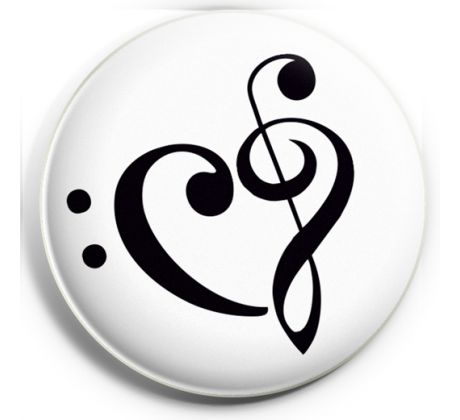 Odznak- Srdiečko 1 (husľový a basový kľúč)