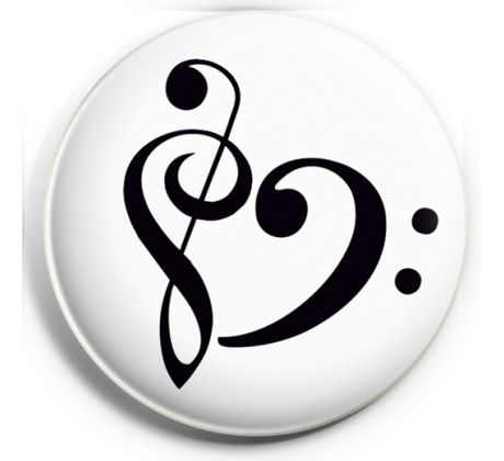 Odznak- Srdiečko 2 (husľový a basový kľúč)