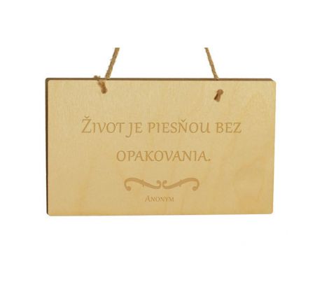 Život je piesňou bez opakovania.