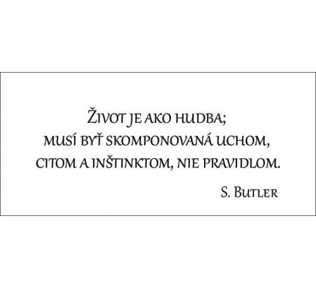 Život je ako hudba; musí byť skomponovaná uchom, citom a inštinktom, nie pravidlom.